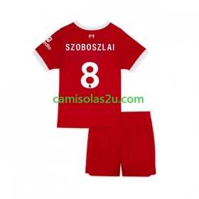 Camisolas de futebol Liverpool Dominik Szoboszlai 8 Criança Equipamento Principal 2023 Manga Curta